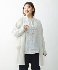 OLCDS02090 eur3(エウルキューブ) 【大きいサイズ】ベーシックロングカーディガン ライトグレー(91)