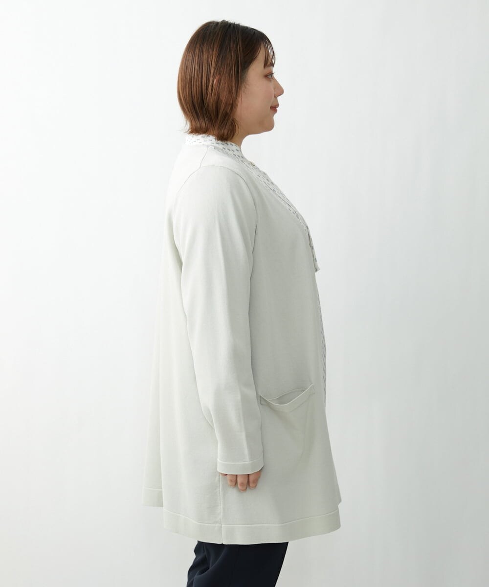 OLCDS02090 eur3(エウルキューブ) 【大きいサイズ】ベーシックロングカーディガン ライトグレー(91)