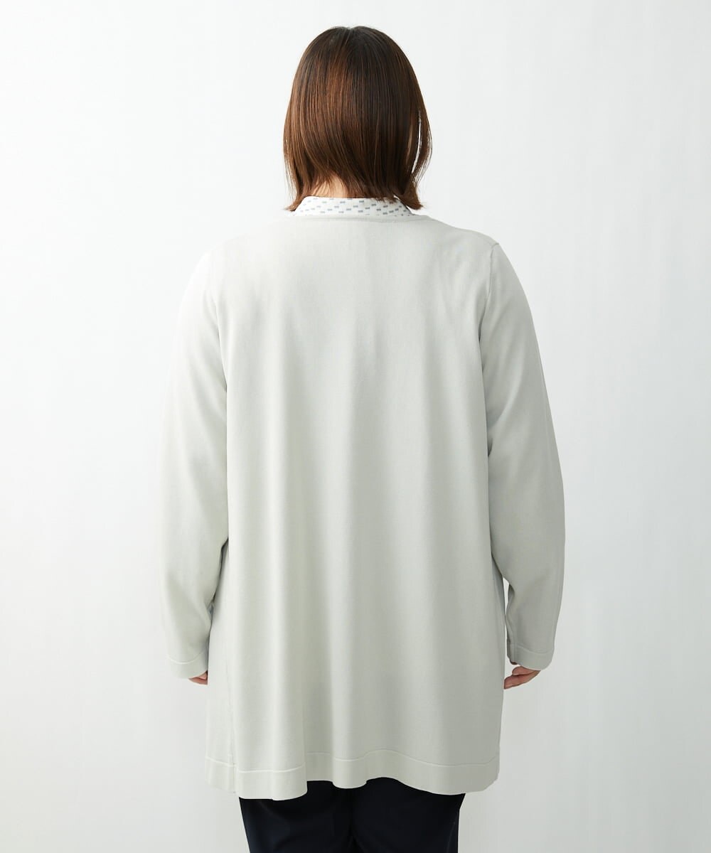 OLCDS02090 eur3(エウルキューブ) 【大きいサイズ】ベーシックロングカーディガン ライトグレー(91)