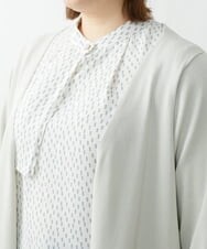 OLCDS02090 eur3(エウルキューブ) 【大きいサイズ】ベーシックロングカーディガン ライトグレー(91)