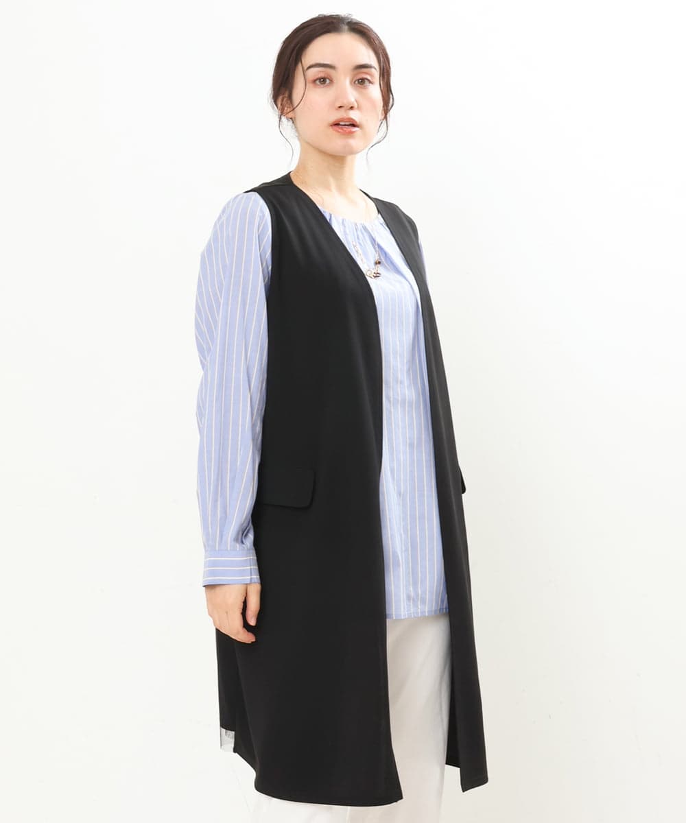 OLCDS05080 eur3(エウルキューブ) 【大きいサイズ】バックチュールジレ ブラック(94)