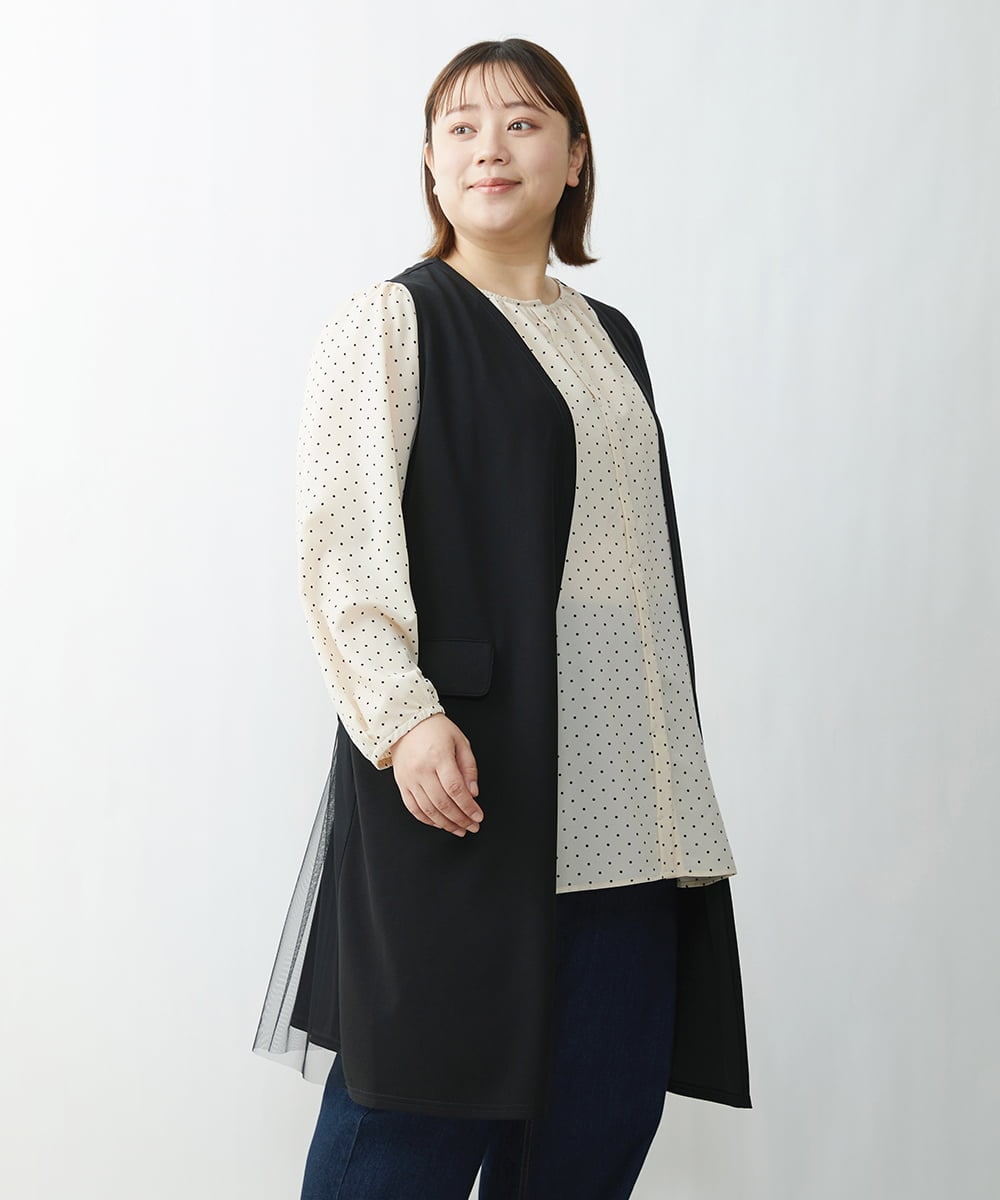 OLCDS05080 eur3(エウルキューブ) 【大きいサイズ】バックチュールジレ ブラック(94)