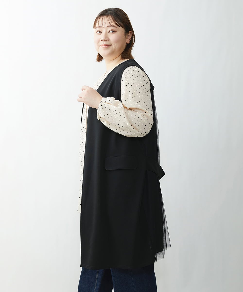 OLCDS05080 eur3(エウルキューブ) 【大きいサイズ】バックチュールジレ ブラック(94)