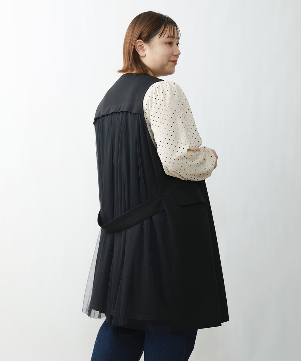 OLCDS05080 eur3(エウルキューブ) 【大きいサイズ】バックチュールジレ ブラック(94)