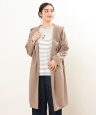 OLCDS07090 eur3(エウルキューブ) 【大きいサイズ】フーディーロングライトアウター ベージュ(82)
