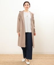 OLCDS07090 eur3(エウルキューブ) 【大きいサイズ】フーディーロングライトアウター ベージュ(82)