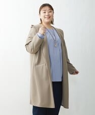 OLCDS07090 eur3(エウルキューブ) 【大きいサイズ】フーディーロングライトアウター ベージュ(82)