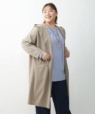 OLCDS07090 eur3(エウルキューブ) 【大きいサイズ】フーディーロングライトアウター ベージュ(82)