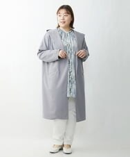 OLCDS07090 eur3(エウルキューブ) 【大きいサイズ】フーディーロングライトアウター ライトグレー(91)