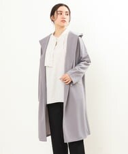 OLCDS07090 eur3(エウルキューブ) 【大きいサイズ】フーディーロングライトアウター ライトグレー(91)