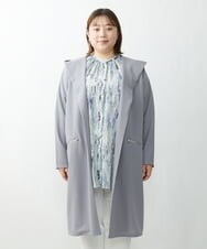 OLCDS07090 eur3(エウルキューブ) 【大きいサイズ】フーディーロングライトアウター ライトグレー(91)