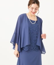 OLCEA05099 eur3(エウルキューブ) 【大きいサイズ】ジョーゼットボレロ ブルー(55)