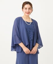 OLCEA05099 eur3(エウルキューブ) 【大きいサイズ】ジョーゼットボレロ ブルー(55)
