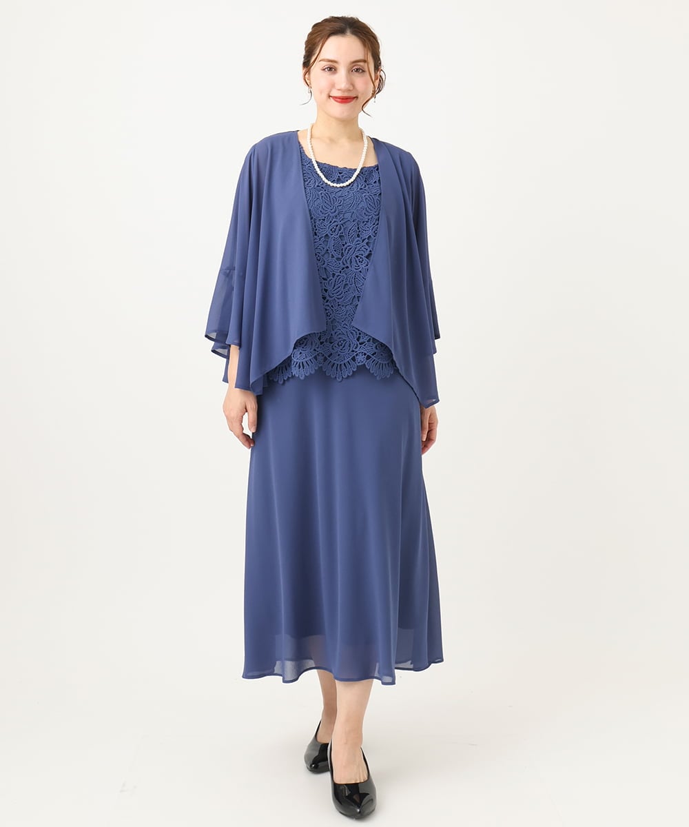 OLCEA05099 eur3(エウルキューブ) 【大きいサイズ】ジョーゼットボレロ ブルー(55)