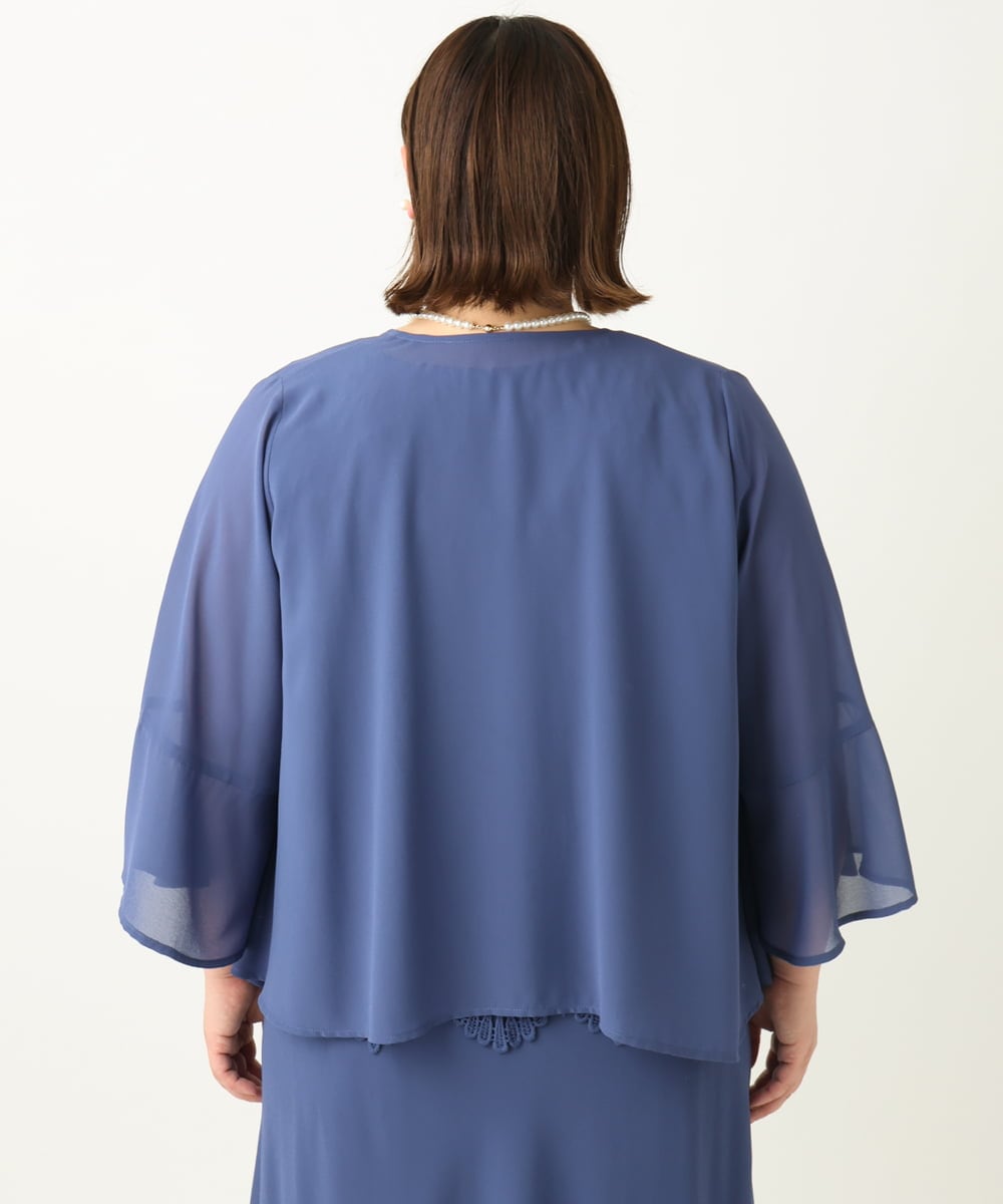 OLCEA05099 eur3(エウルキューブ) 【大きいサイズ】ジョーゼットボレロ ブルー(55)