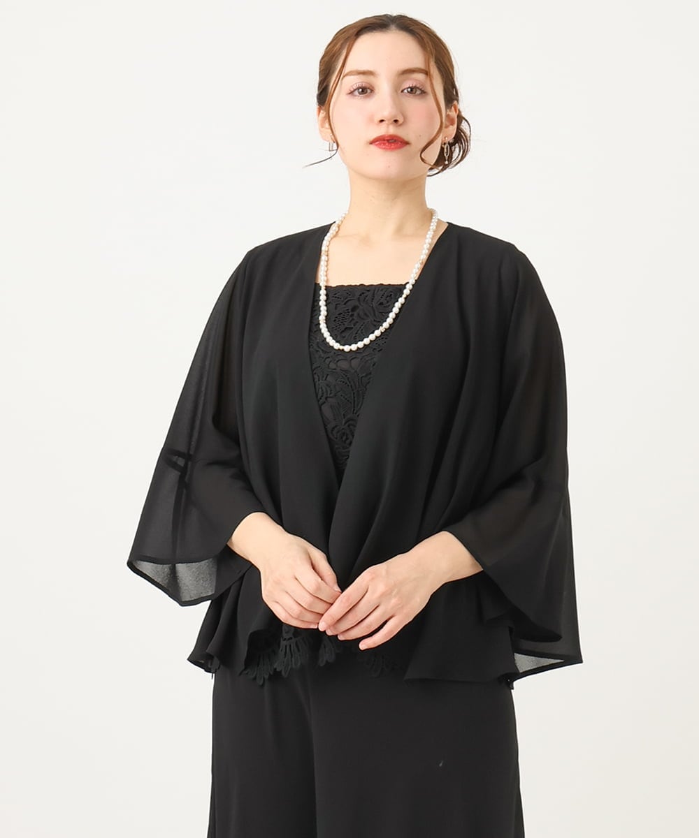 OLCEA05099 eur3(エウルキューブ) 【大きいサイズ】ジョーゼットボレロ ブラック(94)
