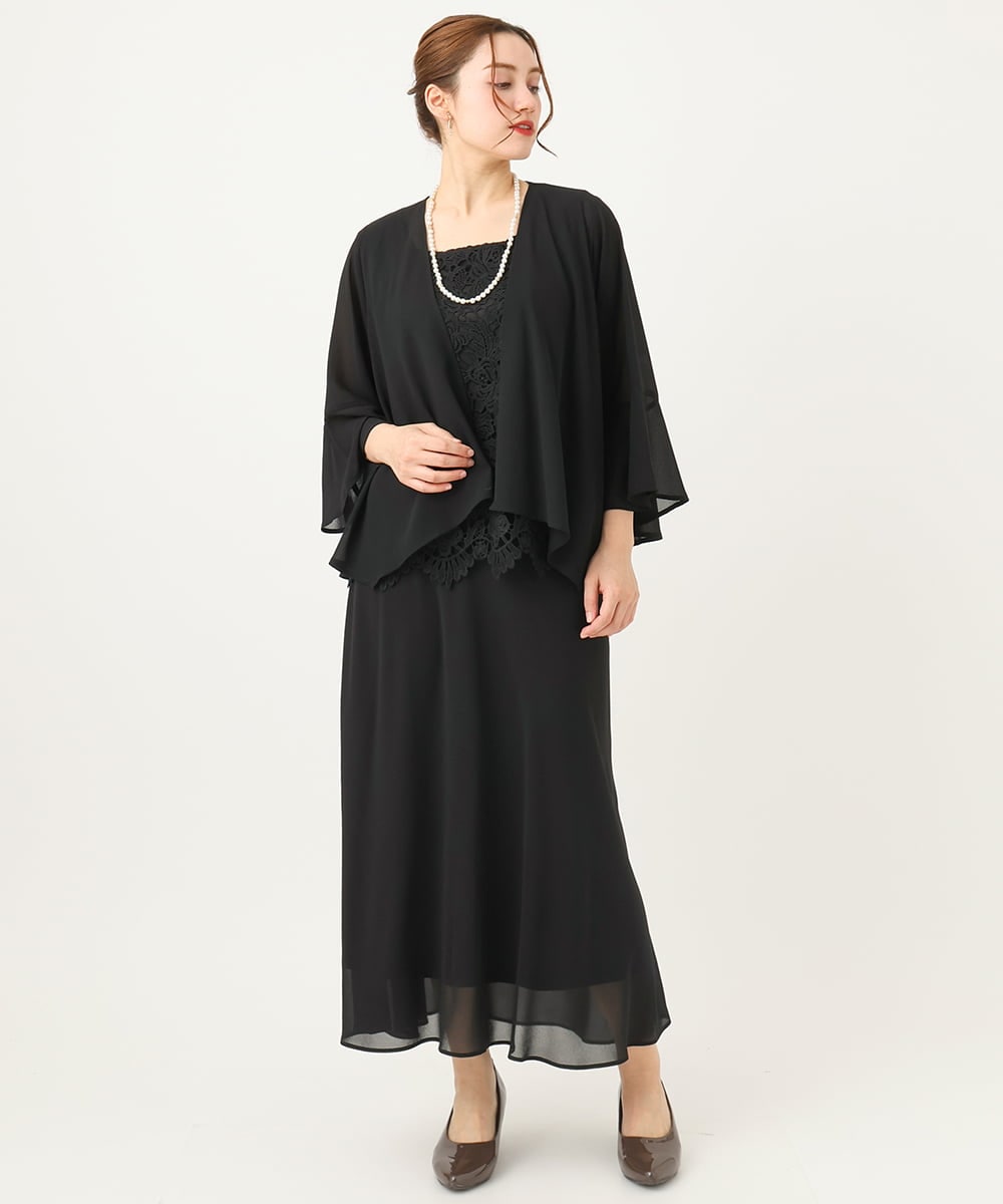 OLCEA05099 eur3(エウルキューブ) 【大きいサイズ】ジョーゼットボレロ ブラック(94)