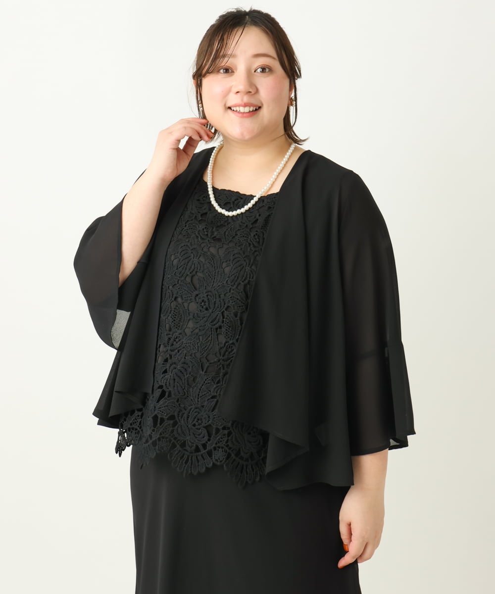 OLCEA05099 eur3(エウルキューブ) 【大きいサイズ】ジョーゼットボレロ ブラック(94)
