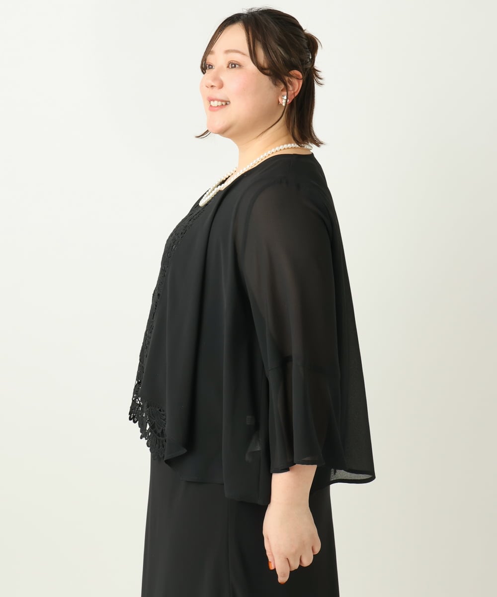 OLCEA05099 eur3(エウルキューブ) 【大きいサイズ】ジョーゼットボレロ ブラック(94)