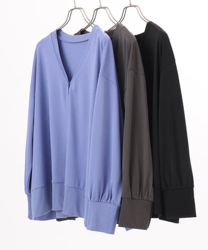 OLCED05099 eur3 【大きいサイズ】Vネックボクシーカーディガン