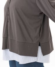 OLCED05099 eur3(エウルキューブ) 【WEB先行販売】【大きいサイズ】Vネックボクシーカーディガン ダークグレー