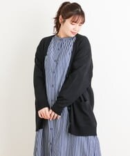 OLCES06080 eur3(エウルキューブ) 【大きいサイズ】Vネックカーディガン ブラック(94)