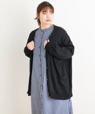 OLCES06080 eur3(エウルキューブ) 【大きいサイズ】Vネックカーディガン ブラック(94)