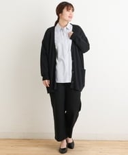 OLCES06080 eur3(エウルキューブ) 【大きいサイズ】Vネックカーディガン ブラック(94)