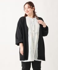 OLCEV04099 eur3(エウルキューブ) 【大きいサイズ】Vネックボクシーカーディガン ブラック(94)