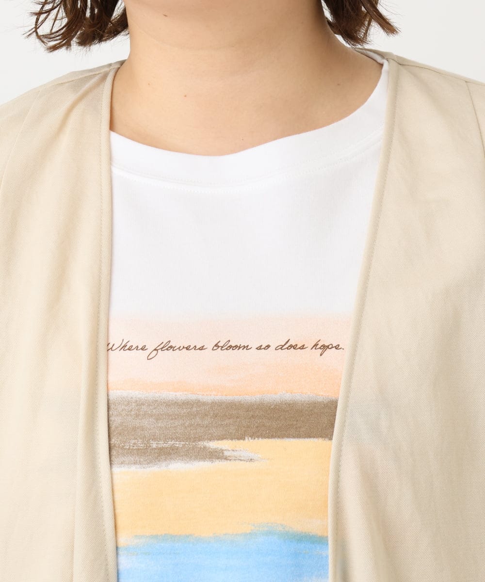 OLCFA09099 eur3(エウルキューブ) 【大きいサイズ】シアーペプラムジレ ベージュ(82)
