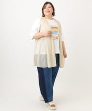 OLCFA09099 eur3(エウルキューブ) 【大きいサイズ】シアーペプラムジレ ベージュ(82)