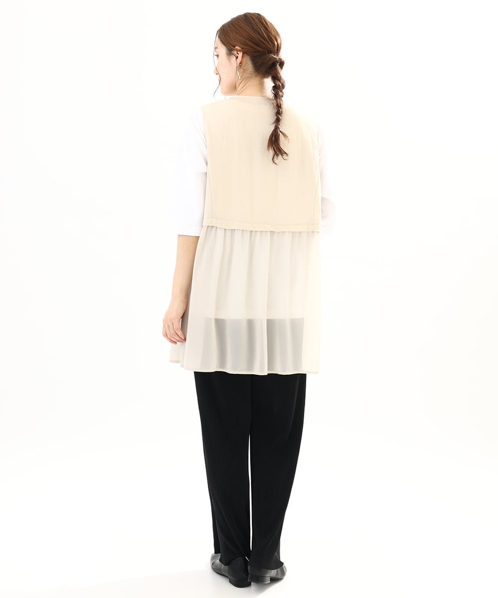 OLCFA09099 eur3(エウルキューブ) 【大きいサイズ】シアーペプラムジレ ベージュ(82)