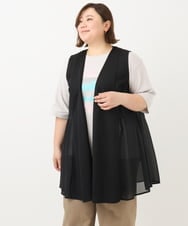 OLCFA09099 eur3(エウルキューブ) 【大きいサイズ】シアーペプラムジレ ブラック(94)
