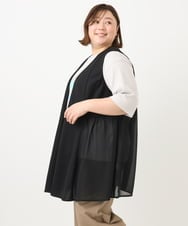 OLCFA09099 eur3(エウルキューブ) 【大きいサイズ】シアーペプラムジレ ブラック(94)