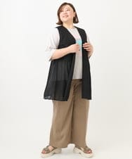 OLCFA09099 eur3(エウルキューブ) 【大きいサイズ】シアーペプラムジレ ブラック(94)