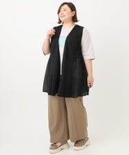 OLCFA09099 eur3(エウルキューブ) 【大きいサイズ】シアーペプラムジレ ブラック(94)