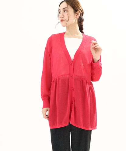 OLCFA10099 eur3 【大きいサイズ】シアーペプラムカーディガン