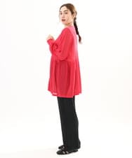 OLCFA10099 eur3(エウルキューブ) 【大きいサイズ】シアーペプラムカーディガン ピンク(03)