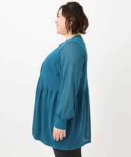 OLCFA10099 eur3(エウルキューブ) 【大きいサイズ】シアーペプラムカーディガン ブルー(55)