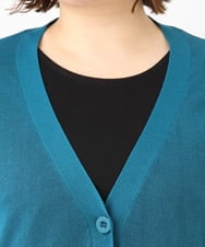 OLCFA10099 eur3(エウルキューブ) 【大きいサイズ】シアーペプラムカーディガン ブルー(55)