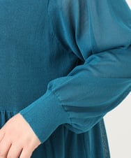 OLCFA10099 eur3(エウルキューブ) 【大きいサイズ】シアーペプラムカーディガン ブルー(55)
