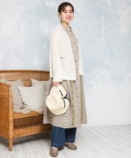 OLCFD06089 eur3(エウルキューブ) 【大きいサイズ】鹿の子8分袖カーディガン アイボリー