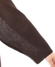 OLCFD06089 eur3(エウルキューブ) 【大きいサイズ】鹿の子8分袖カーディガン ダークグレー