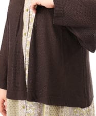 OLCFD06089 eur3(エウルキューブ) 【大きいサイズ】鹿の子8分袖カーディガン ダークグレー