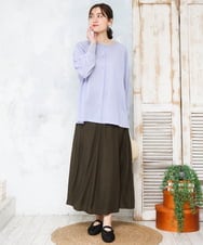 OLCFD10089 eur3(エウルキューブ) 【WEB先行販売】【大きいサイズ】クルーネックラメカーディガン ライトブルー