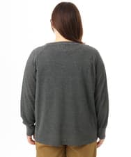 OLCFD10089 eur3(エウルキューブ) 【WEB先行販売】【大きいサイズ】クルーネックラメカーディガン ダークグレー