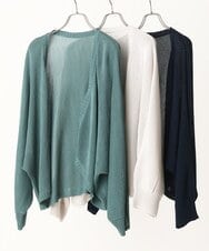 OLCFV05089 eur3(エウルキューブ) 【大きいサイズ】麻タッチボレロカーディガン グリーン(35)