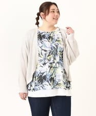 OLCFV05089 eur3(エウルキューブ) 【大きいサイズ】麻タッチボレロカーディガン アイボリー(80)