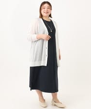 OLCGA20099 eur3(エウルキューブ) 【大きいサイズ/接触冷感】洗えるVネックカーディガン ホワイト(90)