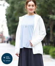 OLCGA21099 eur3(エウルキューブ) 【WEB先行販売】【大きいサイズ/機能素材アイテム】接触冷感ラッシュガード ホワイト(90)